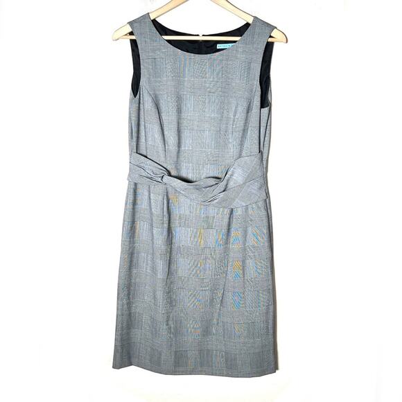Antonio Melani black and gray plaid business casual sheet dress size 8 B119 - Picture 1 of 4